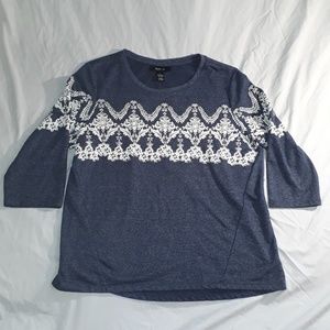 Style & co. Blue Half Sleeve Sweater Size Large